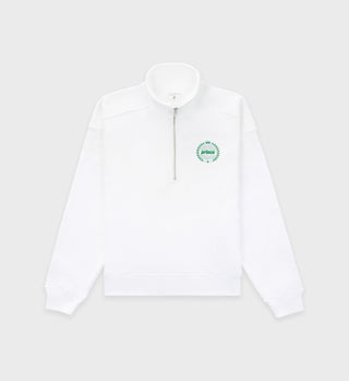 Prince Crest Quarter Zip - White/Kelly