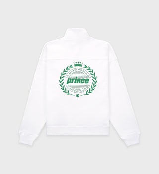 Prince Crest Quarter Zip - White/Kelly