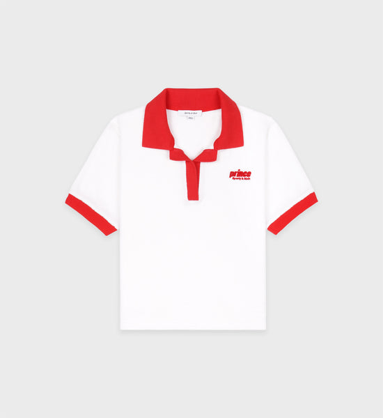 red polo white collar