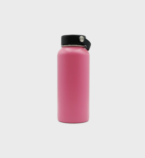 The Prince Sporty Bottle - Pink is an insulated water bottle with a black lid and handle; it features a wide mouth and is shown against a plain white background.