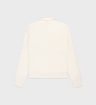 Quarter Zip Track Jacket - Cream/Merlot