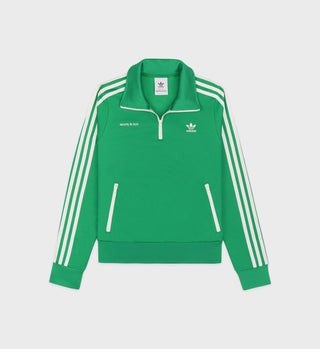 Quarter Zip Track Jacket - Jolly Green/Cream