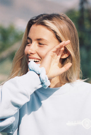 Mini Racquet Crewneck -Baby Blue