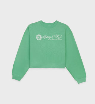 Regal Cropped Crewneck - Kelly