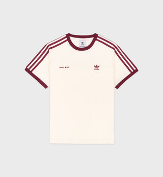Ringer Tee - Cream/Merlot