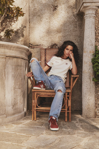 Ringer Tee - Cream/Merlot