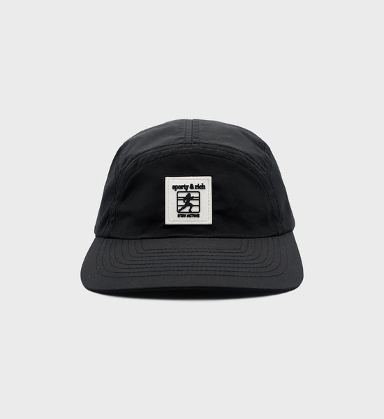5 Panel Nylon Runner Hat - Black