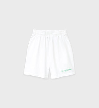 Script Logo Gym Short - White