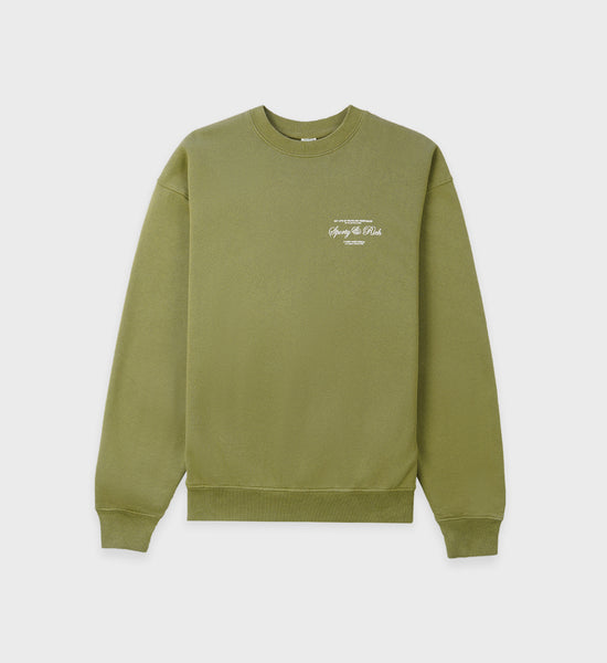 Script Logo Crewneck - Olive