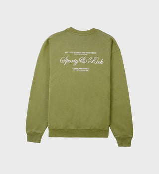 Script Logo Crewneck - Olive