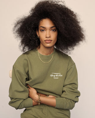 Script Logo Crewneck - Olive