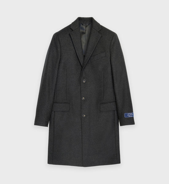 Script Logo Overcoat - Dark Grey