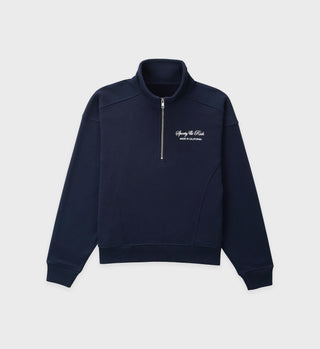 Script Logo Quarter Zip - Navy