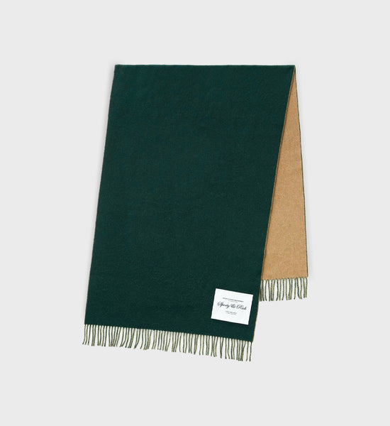 Script Logo Scarf - Camel/Forest Green