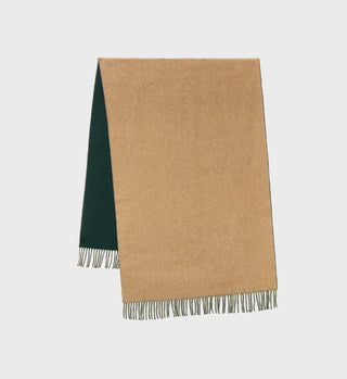 Script Logo Scarf - Camel/Forest Green