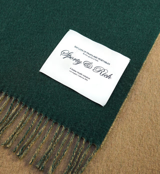 Script Logo Scarf - Camel/Forest Green