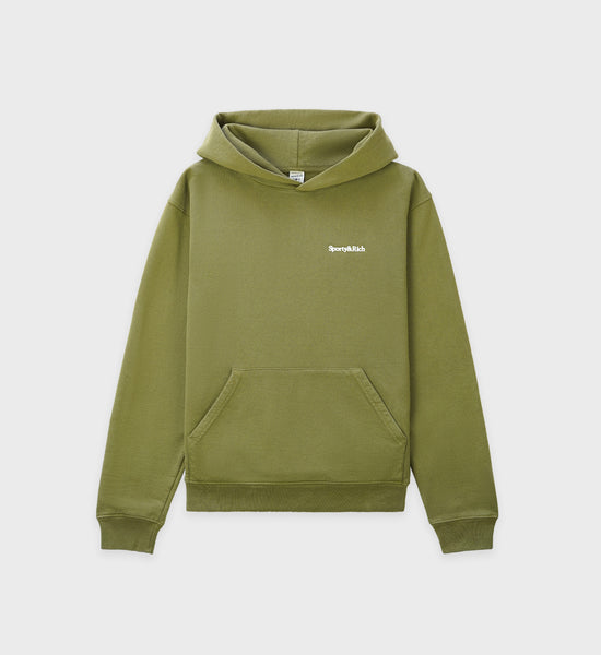 Serif Logo Hoodie - Olive