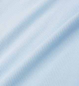 Serif Logo Ribbed Biker Short - Baby Blue/White