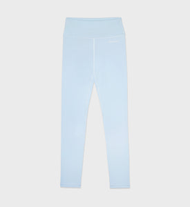 Serif Logo Ribbed Legging - Baby Blue/White