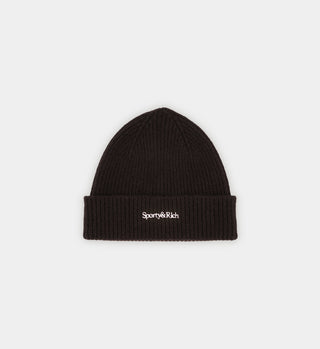 Serif Logo Beanie - Chocolate