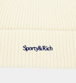 Serif Logo Beanie - Cream