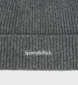 Serif Logo Beanie - Dark Heather Gray