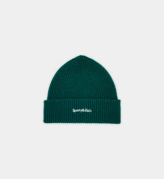 Serif Logo Beanie - Forest Green