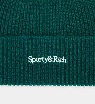 Serif Logo Beanie - Forest Green