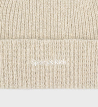 Serif Logo Beanie - Heather Beige