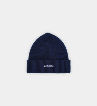 Serif Logo Beanie - Navy