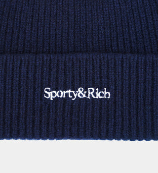 Serif Logo Beanie - Navy