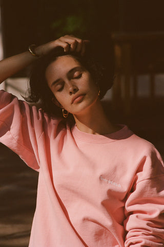 Serif Logo Crewneck - Rose