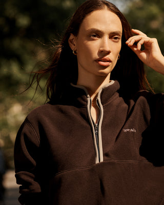 Eileen Quarter Zip - Dark Brown