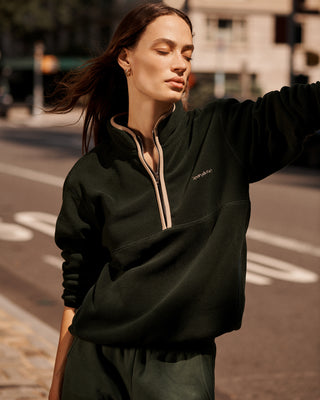 Eileen Quarter Zip - Forest Green