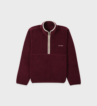 Serif Logo Polar Quarter Zip - Merlot