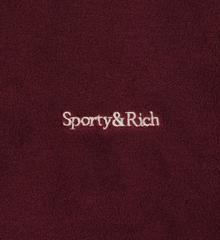 Serif Logo Polar Quarter Zip - Merlot