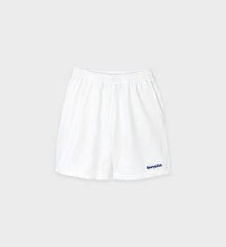 Serif Logo Gym Short - White
