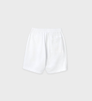 Serif Logo Gym Short - White