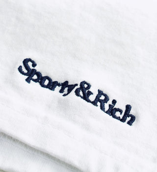 Serif Logo Gym Short - White