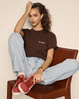 Serif Logo T-Shirt - Chocolate