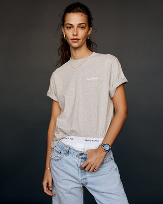 Serif Logo T-Shirt - Heather Grey
