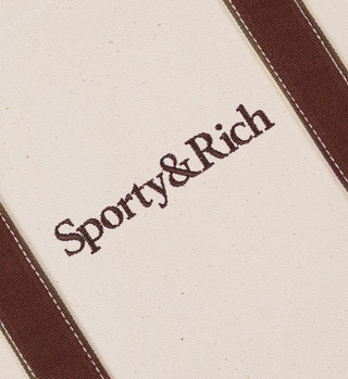 Serif Two-Tone Tote - Natural/Chocolate