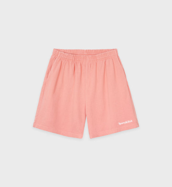 Serif Logo Gym Short - Flamingo