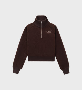 Sherpa Quarter Zip - Chocolate/Cream