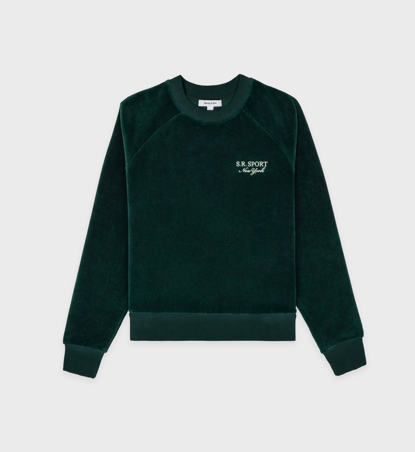 SR Sport Velour Crewneck Forest – Sporty Rich - Main Image
