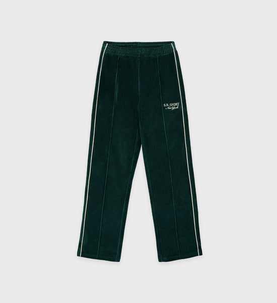 SR Sport Velour Track Pant - Forest