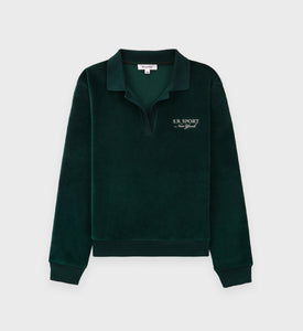 SR Sport Velour Polo - Forest