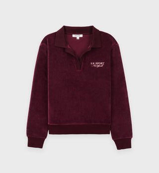 SR Sport Velour Polo - Merlot