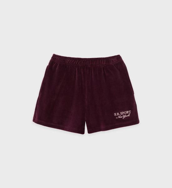 SR Sport Velour Short - Merlot