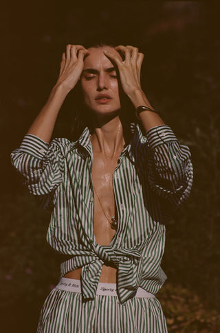 Classic Logo Boxer Shorts - Green Striped